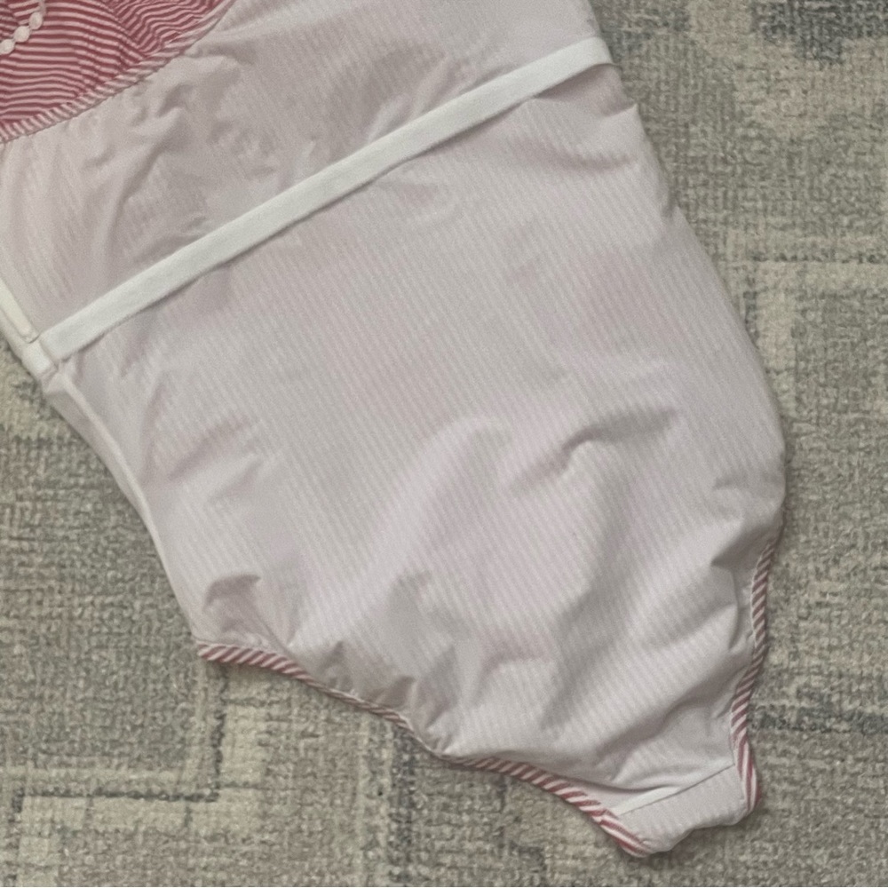 J. CREW Swimsuit One-shoulder Ruffle One-Piece in Seersucker Size 14 - Picture 14 of 14